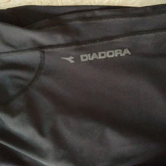 Diadora workout athletic leggings running pants size large tie waist - Picture 3 of 7